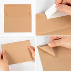 Wishop 100 Pack Brown A7 Envelopes Self-Adhesive 5x7 Envelopes for Invitations, 5x7 Greeting Cards (Brown, 5.24 x 7.21 Inches)
