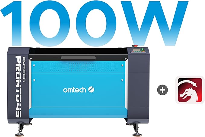 OMTech Pronto 100W CO2 Laser Engraver & Cutter with LightBurn – 40"x24" Workspace, 1,000mm/s Speed, Autofocus, 2-Way Pass, Air Assist, for Wood, Acrylic & More