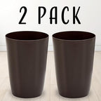 HOLDN’ STORAGE Small Trash Can - Set of 2 Open Top Waste Bin of 1.58 Gallon, Compact Waste Can Perfect for Bathroom, Kitchen, Office, Dorm - Durable Garbage Can - Metallic Brown