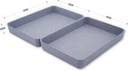 Welaxy 2-piece Office desk drawer organizer tray letter-size documents A4 paper book file Folder Holder storage bins ( Glacier Gray)