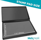 MaxMark Large Gray Stamp Pad - 4-1/4" by 7-1/4" - Premium Quality Felt Pad