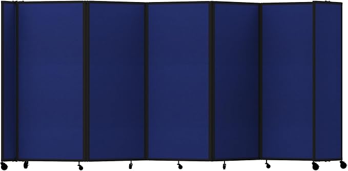 Versare Room Divider 360 Portable Wall Partition | Folding Panels | Large Freestanding Divider | Locking Wheels | Temporary Room Separator