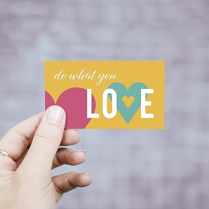 Canopy Street Motivational Quote Cards / 2" x 3.5" Inspirational Flat Business Cards / 50 Mini Kindness Cards / 25 Uplifting Designs/Encouraging Reward Cards