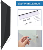 48" x 36" Magnetic Black Glass Board - Frameless Tempered Glass Dry Erase Blackboard with Marker Tray & Eraser, Premium Interactive Whiteboard- Frosted Surface for Office, Classroom, or Home