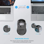 TECKNET Wireless Bluetooth Mouse for MacBook, 2-in-1 Bluetooth Mice for Laptop (BT 5.0+2.4G USB) (NOT Silent)