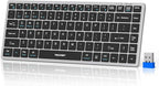 TECKNET Bluetooth Keyboard Rechargeable, 4-Device (2.4G+3BT) Wireless Keyboard, Ultra-Slim Quiet Typing, 14 Hotkeys Computer Keyboard for PC/Laptop/Smart TV/Tablet