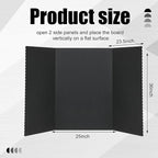 Paterr Trifold Poster Board with Storage Bag, Hook and Loop Fabric, Foldable 3 Panel Presentation Board for Science Fair and Exhibitions(Black,72 x 36 Inch)