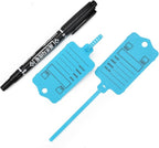 50 Car Key Tags with Labels Plastic Car Dealership Key Tags Self Locking Automotive Identifiers Blank Shop Labels with One Pen (Blue)