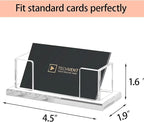 Weiai Acrylic Business Card Holder Stand for Desk, 2 Pieces Modern Clear Base Business Card Organizer Display