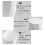 12L Trash Can Wastebasket Plastic Trash Bin Garbage Container Rubbish Can Paper Basket Office Organizer for Bedroom Home Office, 6 White