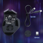 Redragon Wireless Gaming Mouse, Ergonomic Mouse 16000 DPI with Rapid Fire Key, 9 Macro Buttons, 170-Hour Durable Power Capacity and RGB Backlight Wired/Wireless Mouse for Laptop/Mac/PC