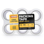 Clear Packing Tape Refills 6 Rolls, Total 660 yd., Heavy Duty Shipping Tape, Each 2 inch x 110 Yards x 2 mil Thick for Shipping, Packaging, Sealing and Moving