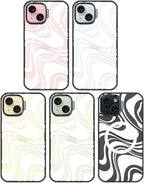 MOSNOVO Magnetic Case for iPhone 15 Plus, 10ft Military-Grade Protection, Compatible with Magsafe, Shockproof Phone Case for iPhone 15 Plus / 14 Plus - White Swirl - Clear Black