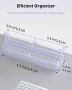 Uniclife 2 Pack Acrylic Business Card Holder for Desk 2 Tiers 4 Slots Clear Business Card Display Stand for Men & Women Desktop Business Card Organizer Card Stand for Office Home, 240 Card Capacity