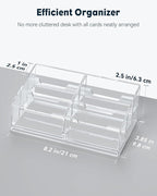 Uniclife Acrylic Business Card Holder for Desk 6 Slots Clear Business Card Display Stand for Men & Women Desktop Business Card Organizer Card Stand for Office Home Exhibition, 360 Card Capacity