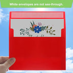 50 Pack 5x7 Envelopes - Self Seal for Weddings, Invitations, Photos, Greeting Cards & Mailing (Red)