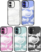 MOSNOVO Magnetic Case for iPhone 16, 10ft Military-Grade Protection, Compatible with Magsafe, Shockproof Phone Case for iPhone 16 - Cloud - Clear Black