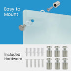 Magnetic Glass White Board 72"X36" Premium Tempered Dry Erase Boards Wall Mounted Frameless Whiteboard Message Writing Boards (White)