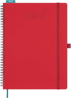 BEZEND Planner 2025-2026 Weekly and Monthly, 8.5" x 11" Academic Calendar (Jul 25-Dec 26) Vertical Daily Appointment with Hourly Timeslot & Monthly Tab, Spiral, PU Leather Softcover - Red