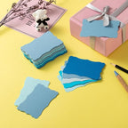 120 Pieces Small Mini Business Cards Vintage Assorted Colors Blank Note Gift for Business Cards, Gift (5 Blue)