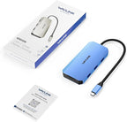 WAVLINK USB C Docking Station for MacBook Dell XPS 13/15, Lenovo Yoga, HP Laptops, USB C to Dual HDMI Monitors for Windows, USB Hub Adapter with Dual HDMI, Displayport, VGA, 3 USB 2.0 Ports, Blue