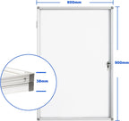BIBOC 36x24 Inches Lockable Bulletin Boards White Board Frame Enclosed Display Case,with Magnets,for School Message Notice Whiteboard
