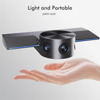 Panoramic 180° Video Camera, Immersive Video Conference Experience, both Overall and Speakers’ Close-up view, 1080P Webcam for Huddle Room and Homebased Office, Plug and Play with Micro SD Card Slot