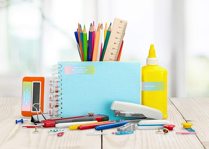 Cascading Rainbow Personalized Return Address Labels Without Dispenser - Roll of 250 Custom Stickers