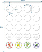 Methdic 1.5" Diameter High Visibility Printable Round Labels，Matte White，600 Customizable Blank Stickers