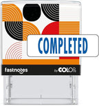 Fastnotes Completed Self-Inking Rubber Stamp by COLOP - Great for Office Documents, Notary, Warehouse, Accounting Paperwork, Business, and Legal Documentation - Blue Ink (Completed- Blue)