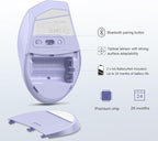 TECKNET Bluetooth Mouse, 4800 DPI Wireless Mouse, 2-Year Battery 6 Adjustable DPI, 6 Buttons Compatible with Laptop/Windows/Computer - Lavender