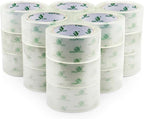 BOMEI PACK Clear Silent Packing Tape 18 Rolls, NO Noise Quiet Tape Refill Rolls for Shipping, Moving and Packaging, 2.4Mil 1.88Inch 55Yards