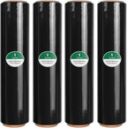 Black Stretch Film/Wrapping Paper Thickness, 18 Inch 1500 Feet Plastic wrap roll,Industrial Strength, Heavy Duty Shrink Wrap idea for Moving, Shipping, and Pallet Packing