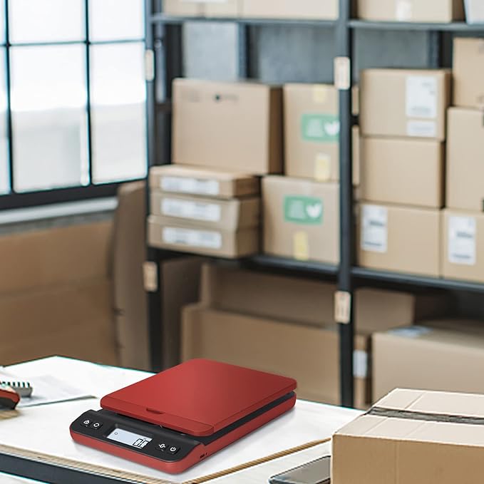 QP Shipping Scale, 86lb/0.1oz Digital Scale for Packages, Postal Scale with Hold/Tare Function, Back-lit LCD Display, Flip-up Holder, Shipping Scale for Small Business, Battery & Tape Measure Included