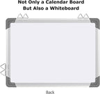 EAONE 16x12 in Double Side Whiteboard Calendar & Cork Board Combo for Wall, 3 in 1 Magnetic Dry Erase Whiteboard Monthly Calendar and Bulletin Board with Aluminum Frame for Home Office Kitchen