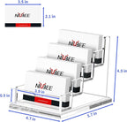 NIUBEE Clear Business Cards Holders 4 Tier Acrylic Card Holder for Business Cards, 4 Slots Business Card Display for Desk Counter, 300 Card Capacity, 1 Pack