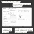 Pland Studio 90-Day Planner – Undated Daily Goal Journal for Men & Women | Charcoal Onyx Hardcover with Habit Tracker, Vision Board, Gratitude Prompts & Flat Lay Binding | Productivity & Mindfulness Notebook