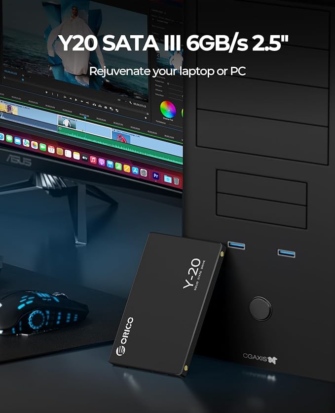 ORICO 4TB SATA SSD 2.5 Inch Internal Solid State Drive, Read Speed up to 500MB/s, SATA III 6Gbps for Desktop Laptop NAS DIY External Drive - Y20