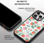 MOSNOVO Magnetic Case for iPhone 16 Pro, 10ft Military-Grade Protection, Compatible with Magsafe, Shockproof Phone Case for iPhone 16 Pro - Strawberry Garden - Clear Black