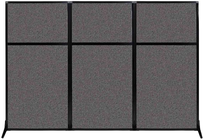 Versare Workstation Partition | Portable Wall Divider | Modern Office Cubicle | Free Standing Privacy Screen | Flexible Work Space | 99" x 70" Charcoal Gray Fabric Panels