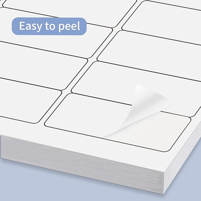 STARLIBOO Transparent Stickers Labels - 1" x 2-5/8" Address Labels Mailing Stickers for Laser/Inkjet Printer 8.5"×11"- 20 Sheet