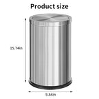 Brushed Gold Bathroom Trash Can with Swing Lid 4.7Gallon,Stainess Steel Garbage Can Trash Bin Wastebaskets for Kitchen,Office,Bedroom (Silver, 4.7 Gallon)