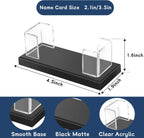 Acrylic Business Card Holder for Desk, Clear Business Card Display Stand with Black Base for Desk -2-Piece Gift Card Organizer for Office Desktop, Conferences, and Exhibition Receptions
