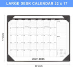 Large Desk Calendar 2025-2026 with Desktop Mat, KOPEESY 22" x 17" Desktop Calendar, 18 Months From July 2025 to December 2026, Office Supplies Desk Blotter Calendar for Home School and Office