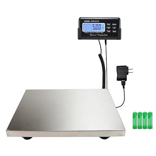 Charmline 660lbs x 0.2oz High Accuracy Digital Postal Scales, Shipping Scale with 15x12 Stainless Steel Platform, Heavy Duty Scale for Packages/Small Business/Postage/Luggage