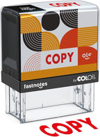 Fastnotes Copy Self-Inking Rubber Stamp by COLOP - Great for Office Documents, Notary, Warehouse, Accounting Paperwork, Business, and Legal Documentation - Red Ink (Copy- Red)