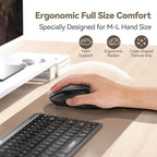 TECKNET Wireless Mouse Jiggler, USB-C Rechargeable Mouse, Silent Mouse Quiet Click, Build-in Mouse Mover, 6400 DPI Ergonomic Mouse, 2.4G Cordless Computer Mice for Mac, Laptop, Desktop, PC