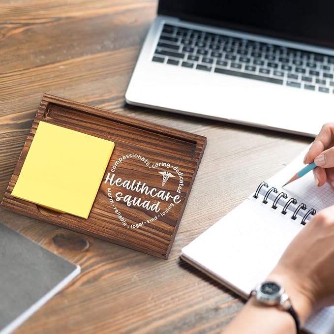 Healthcare Squad Sticky Note Holder, Health Care Worker Appreciation Gifts, Team Tribe or Crew Healthcare Hero Thank You Gifts, Nurse Week Gifts Desk Self-Stick Note Pad Holders TZP39