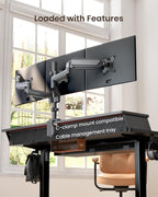 ErGear Electric Standing Desk with 4 Drawers, 63" x 30" Height Adjustable Desk with Storage, C-Clamp Mount Compatible, Computer Home Office Table with Cable Management Tray, Black