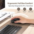 TECKNET Wireless Mouse Jiggler, USB-C Rechargeable Mouse, Silent Mouse Quiet Click, Build-in Mouse Mover, 6400 DPI Ergonomic Mouse, 2.4G Cordless Computer Mice for Mac, Laptop, Desktop, PC